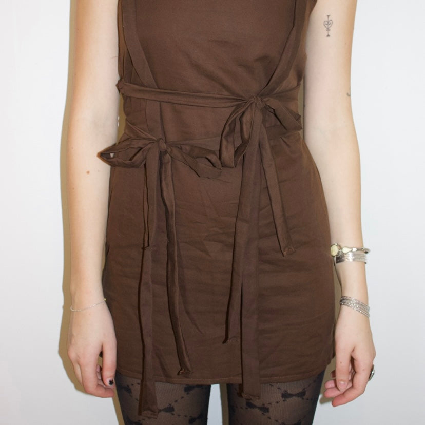 Brown tie dress