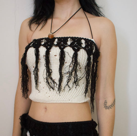 Knit lace up tank